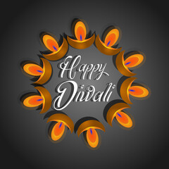 Diwali greeting with a message Happy Diwali