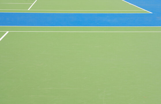 blue and green tennis field