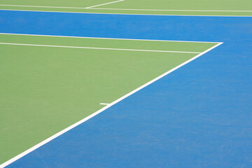 blue and green tennis field
