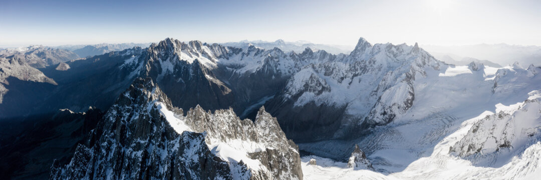 Aiguille du Gr&radic;&copy;pon and the Mer de Glace Glacier