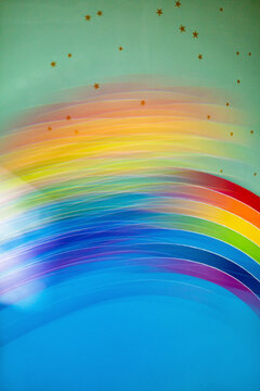 Hand-painted rainbow abstract