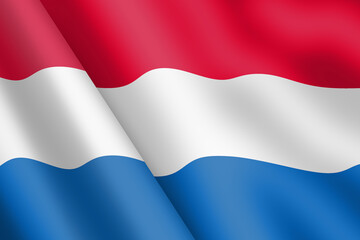 Netherlands waving flag 3d illustration wind ripple