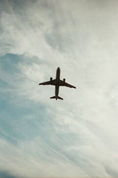 Airplane flying through the clouds of Virginia