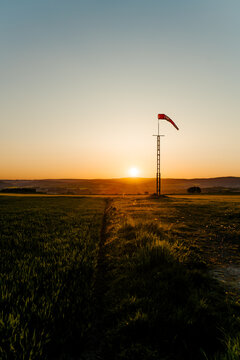 Picturesque sunset above spring countryside