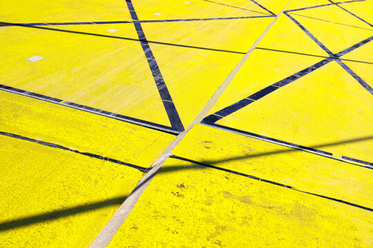 yellow road with lines