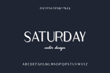 classic lettering, alphabet font, blue style background,  typeface vector design