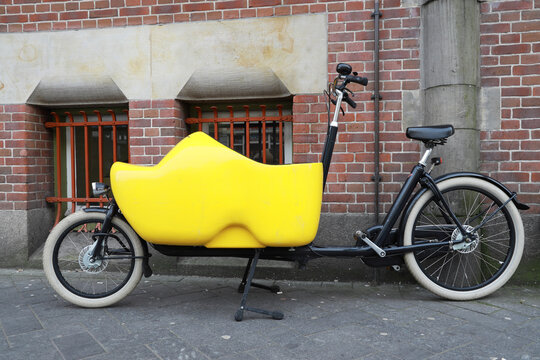 transporter bicycle with big wooden shoe