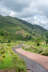 Fototapeta na wymiar Landscape of streams and mountains at Sapan, Borklua, Nan, Thailand