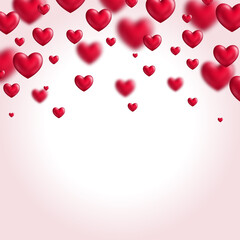 Valentine's day background with flying hearts. Vector illustration. Place for your text message.
