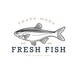 Logos on a fishing theme. Fresh fish.
