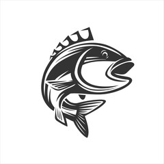 Fish illustration. Fresh seafood template design.