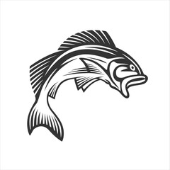 Fish illustration. Fresh seafood template design.