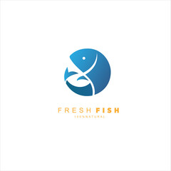 Fish logo. Fresh seafood logo template design.