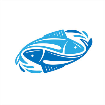 Fish logo. Fresh seafood template design.