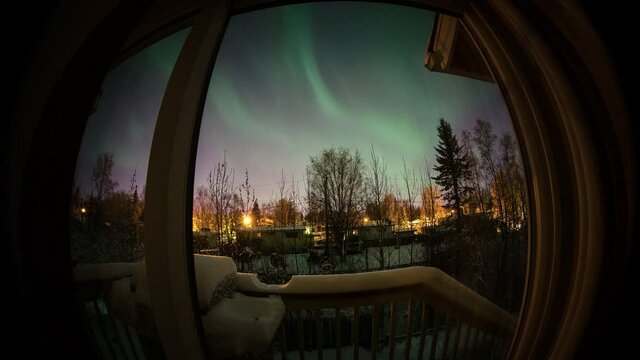 Aurora from back porch in Anchorage, Alaska.