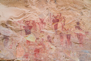 Fremont petroglyphs in Sego Canyon, Thompson Springs,  Grand County, Utah, Usa, America