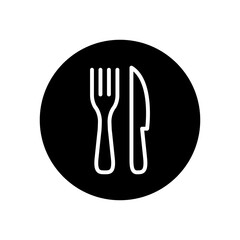 Fork & Knife Restaurant Icon. Linear vector.