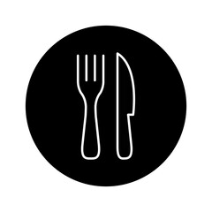 Fork & Knife Restaurant Icon. Linear vector.