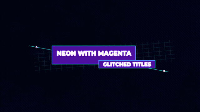 Neon with Glowing Grid Glitched Titles