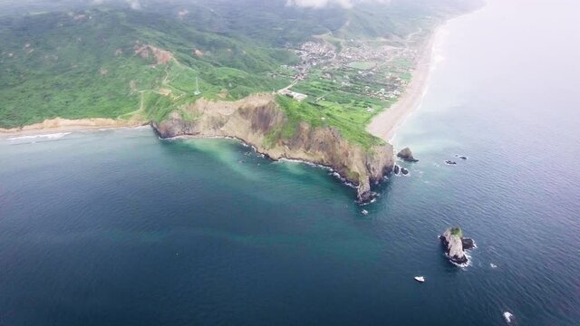 Beach aereal drone manabi ecuador
