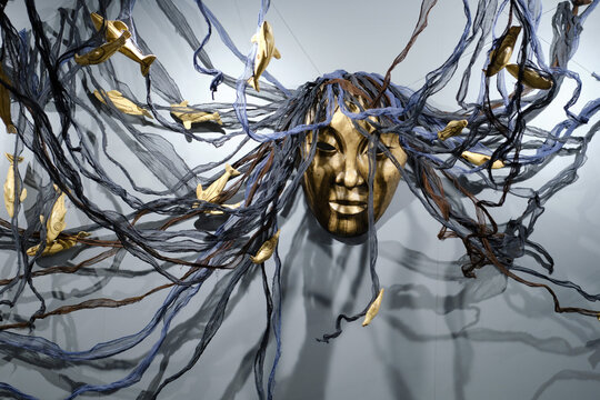 In eskimo mythology, Sedna was a beautiful, chaste girl, innocently lured into marriage by an evil bird spirit - Days of the Far East, Moscow, Russia, 12 13 2019