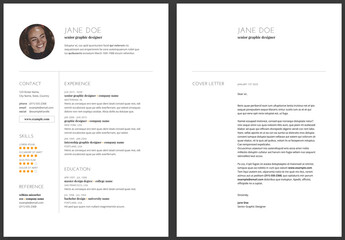 Cv Resume and Cover Letter Layout with Simple Minimal Contemporary Style