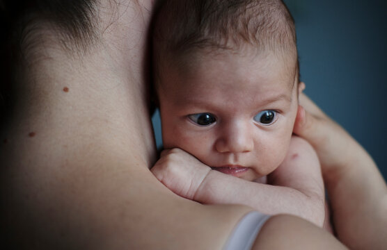 Mother and newborn portrait