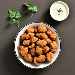 Crispy fried breaded chicken bites