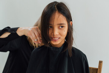 Boy having a haircut