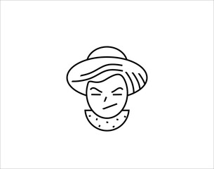 Obraz premium Man with Hat Vector Icon 