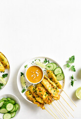 Chicken satay with peanut sauce