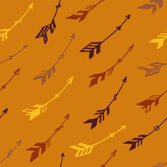 Decorative boho arrows graphic seamless pattern. Ethnic apache design. Native american motif. 