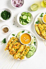 Chicken satay with peanut sauce