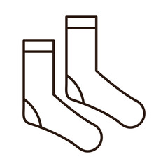 socks accessory sport and casual clothes line icon