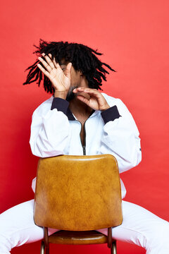 Dark Skin Man on Red III