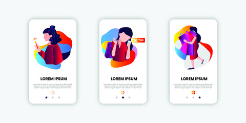 Women online shopping concept illustration ui design