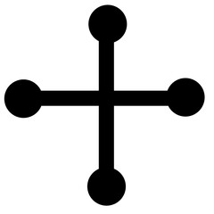 pommy cross symbol with white background. 