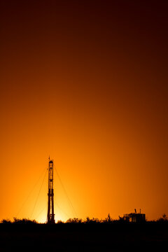 Backlit Workover Rig