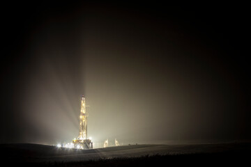 Drilling Rig in Fog