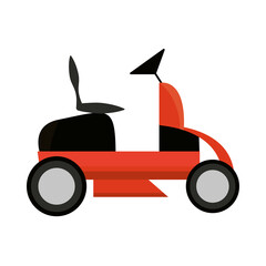 lawn mower car garden isolated on white background