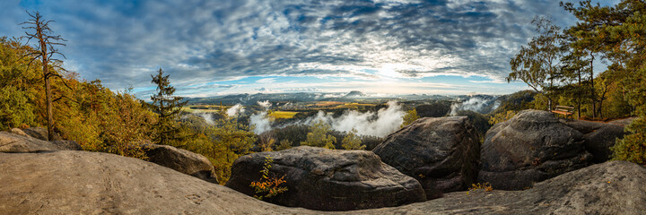 Panoramablick Nationalpark Sächsische Schweiz, Deutschland