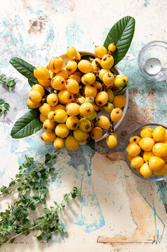 Lowcountry Loquats in a Ceramic Dish