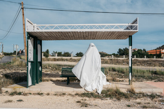 Ghost waiting for the bus.