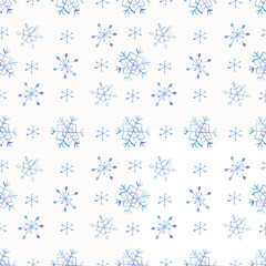 Pattern with snowflakes on a white background