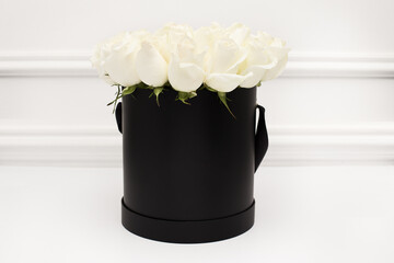 White Roses Bouquet on White Background