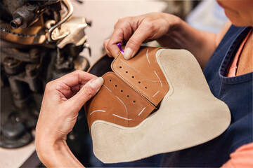 Shoe making in a factory