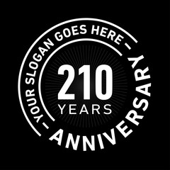 210 years anniversary logo template. Vector and illustration.
