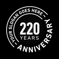 220 years anniversary logo template. Vector and illustration.
