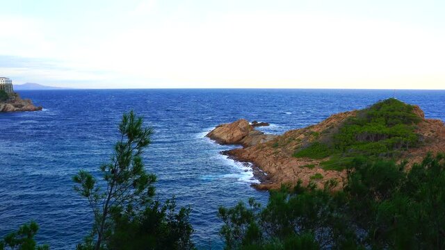 view of the coast of Sa Tuna in Begur, Emporda, Catalonia, Spain. Mediterranean sea