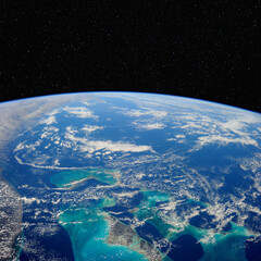 The Bahamas from space. Elements of this image furnished by NASA.